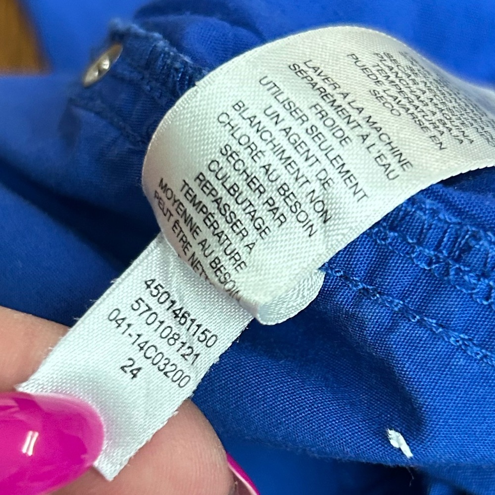 Chico’s Blue Cropped Pants Capri Stretch Size 1/Medium Casual Summer Capris - Picture 11 of 12